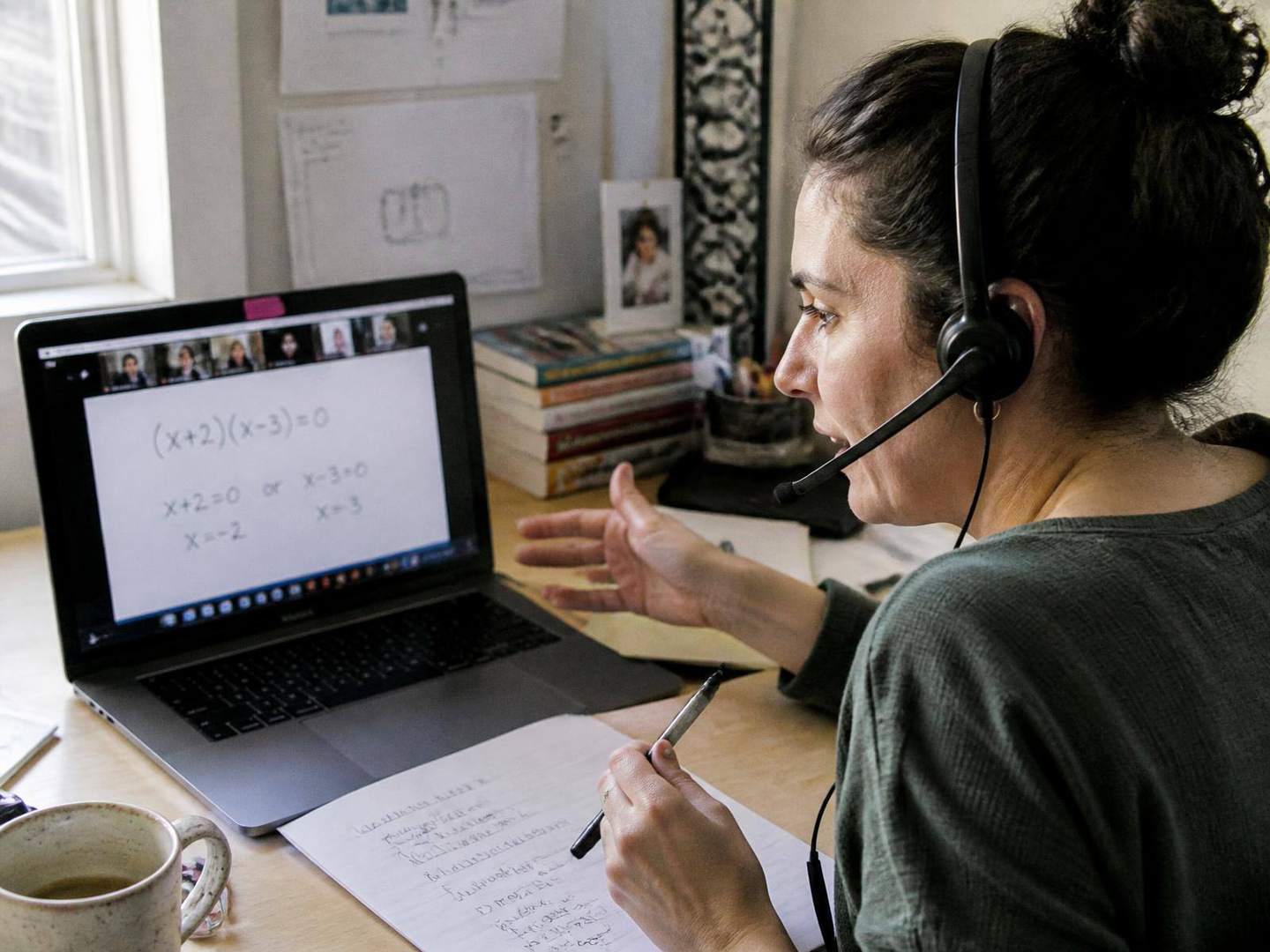 Think-Nth mathematics tutor working through problems with a student in an online session
